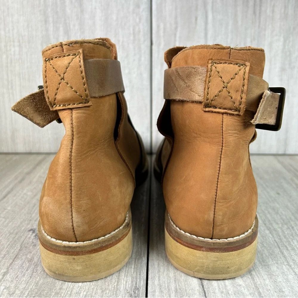 Free People Las Palmas Brown Leather Ankle Boots Shoes Women’s Size 7.5 EUR 38 - Picture 7 of 10